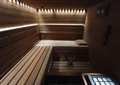Sauna s příjemným osvětlením - Luxusní sauny na míru - BWS Přerov
