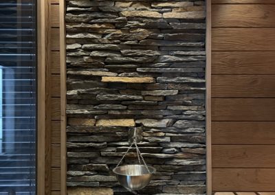 Komfortní sauna pro dva - Kamenný obklad za topidlem - BWS Přerov